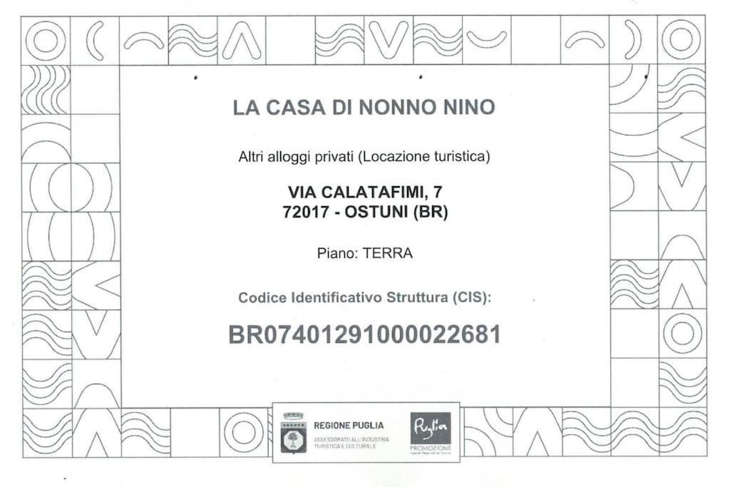 La Casa Di Nonno Nino Vila Ostuni Exterior foto